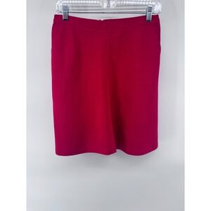 LOFT Petites Red Pencil Skirt Career Business‎ Knee Length Elegant size 4p